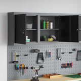 Tool Cabinet with Shelf Black and Grey 50 x 20 x 55 cm Steel - Top-Down View