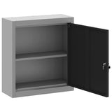Tool Cabinet with Shelf Black and Grey 50 x 20 x 55 cm Steel - 45-Degree Angle