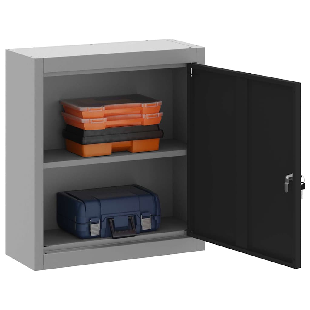 Tool Cabinet with Shelf Black and Grey 50 x 20 x 55 cm Steel