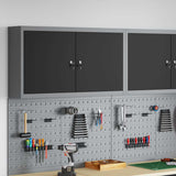 Tool Cabinet with Shelf Black and Grey 100 x 20 x 55 cm Steel