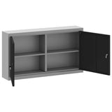 Tool Cabinet with Shelf Black and Grey 100 x 20 x 55 cm Steel - 45-Degree Angle