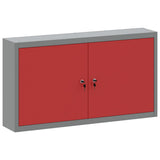 Tool Cabinet with Shelf Red and Grey 100 x 20 x 55 cm Steel - Front View