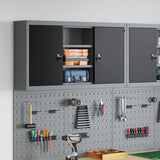 Tool Cabinet with Shelf Black and Grey 100 x 20 x 55 cm Steel