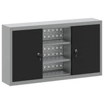 Tool Cabinet with Shelf Black and Grey 100 x 20 x 55 cm Steel