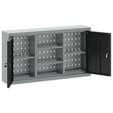 Tool Cabinet with Shelf Black and Grey 100 x 20 x 55 cm Steel - 45-Degree Angle