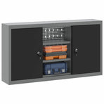Tool Cabinet with Shelf Black and Grey 100 x 20 x 55 cm Steel