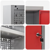 Tool Cabinet with Shelf Red and Grey 100 x 20 x 55 cm Steel - Extra Image