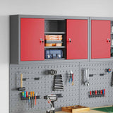 Tool Cabinet with Shelf Red and Grey 100 x 20 x 55 cm Steel