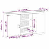 Tool Cabinet with Shelf Red and Grey 100 x 20 x 55 cm Steel - Extra Image