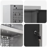 Tool Cabinet with Shelf Black and Grey 150 x 20 x 55 cm Steel