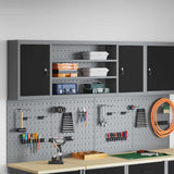 Tool Cabinet with Shelf Black and Grey 150 x 20 x 55 cm Steel