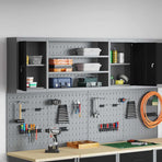 Tool Cabinet with Shelf Black and Grey 150 x 20 x 55 cm Steel