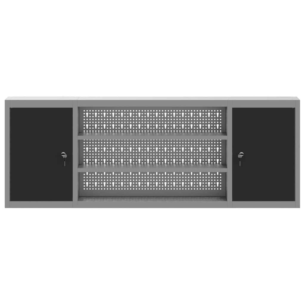 Tool Cabinet with Shelf Black and Grey 150 x 20 x 55 cm Steel