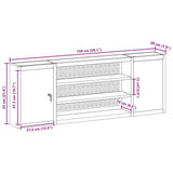 Tool Cabinet with Shelf Black and Grey 150 x 20 x 55 cm Steel - Extra Image