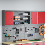 Tool Cabinet with Shelf Red and Grey 150 x 20 x 55 cm Steel