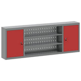Tool Cabinet with Shelf Red and Grey 150 x 20 x 55 cm Steel