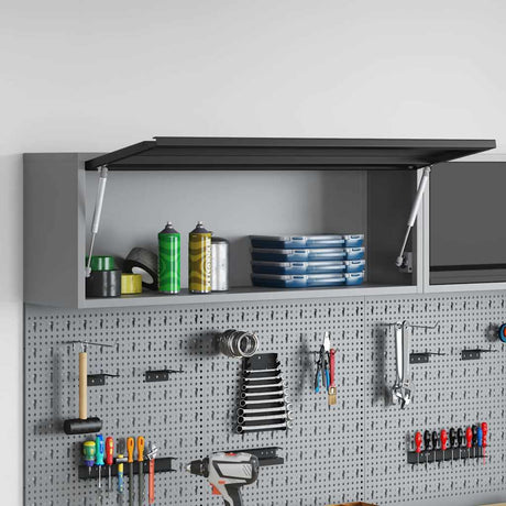Tool Cabinet with Storage Black and Grey 100 x 25 x 35 cm Steel, image 3