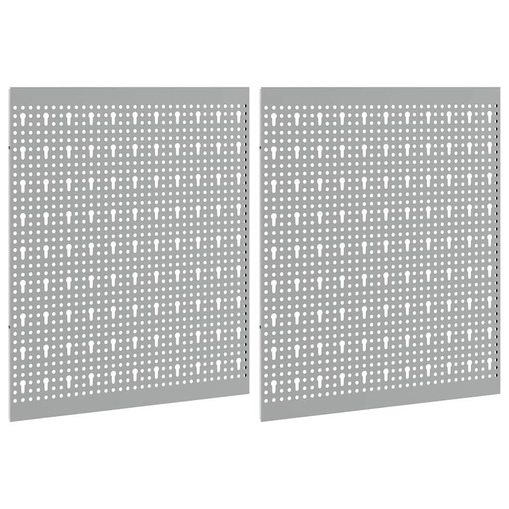 Tool Wall Panel 2 pcs Grey 100 x 1 x 60 cm Steel