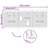 Tool Wall Panel 3 pcs Grey 150 x 1 x 60 cm - Extra Image