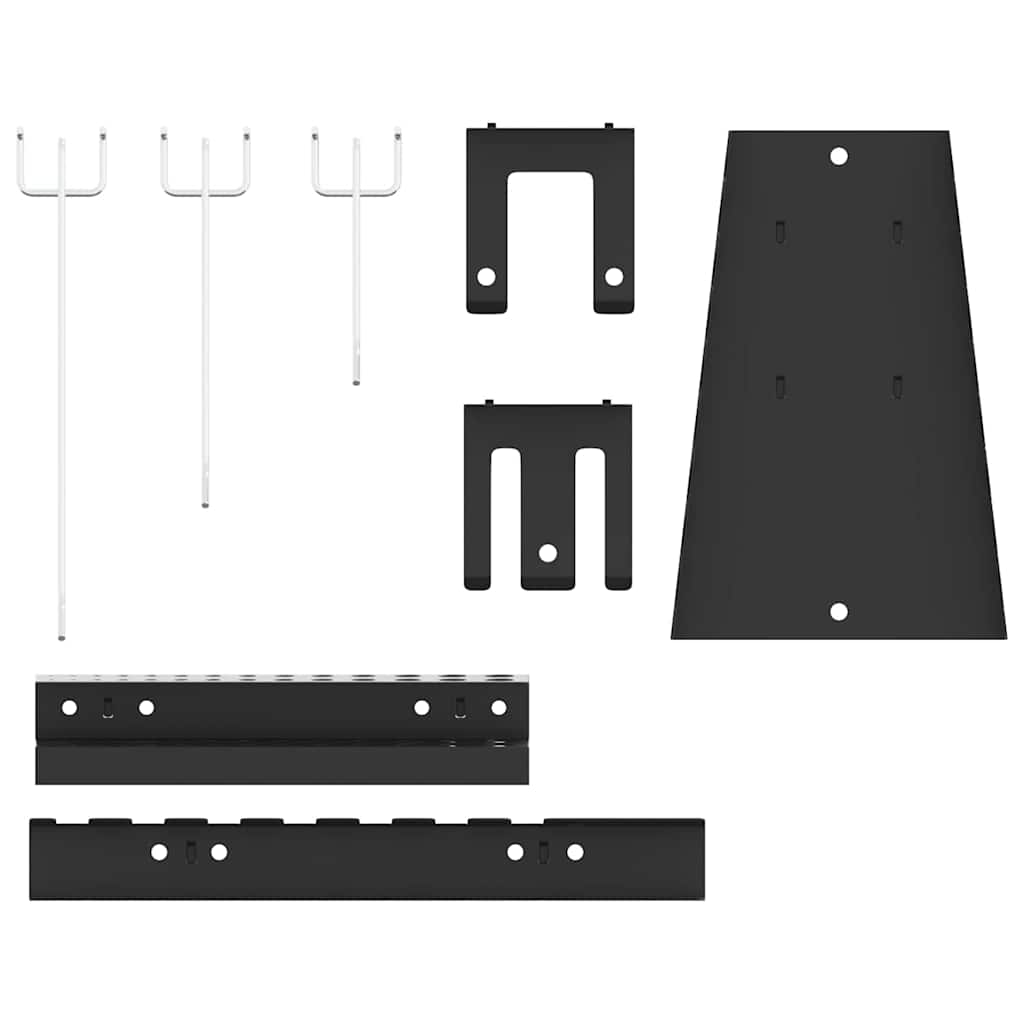 Tool Wall Panel 2 pcs Grey 100 x 1 x 80 cm Steel