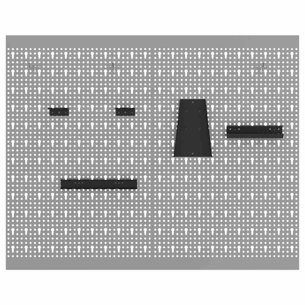 Tool Wall Panel 2 pcs Grey 100 x 1 x 80 cm Steel