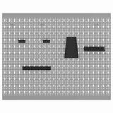 Tool Wall Panel 2 pcs Grey 100 x 1 x 80 cm Steel - 45-Degree Angle