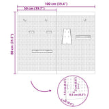 Tool Wall Panel 2 pcs Grey 100 x 1 x 80 cm Steel - Extra Image