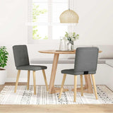 Dining Chairs 2 pcs Dark Grey Fabric - Front View