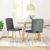 Dining Chairs 2 pcs Dark Grey Fabric - Front View