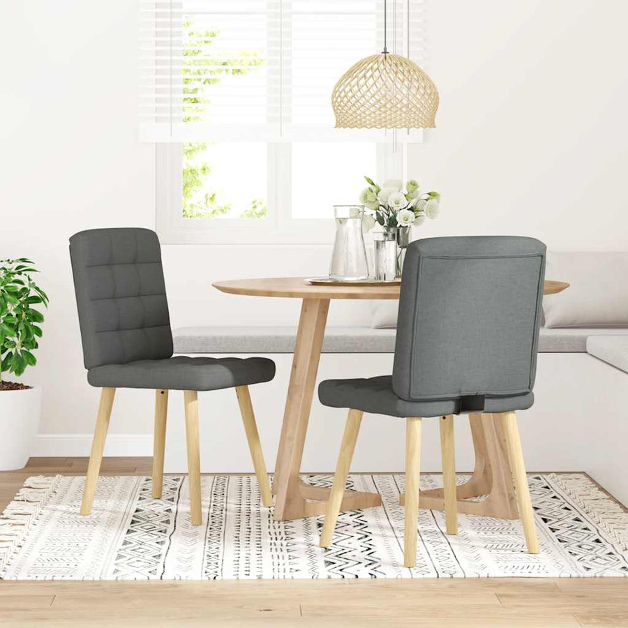 Dining Chairs 2 pcs Dark Grey Fabric