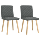 Dining Chairs 2 pcs Dark Grey Fabric - Front View