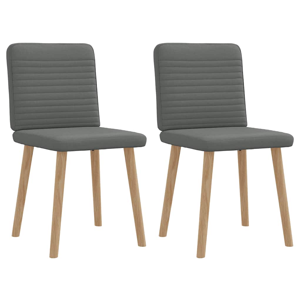 Dining Chairs 2 pcs Dark Grey Fabric