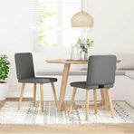 Dining Chairs 2 pcs Dark Grey Fabric