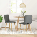Dining Chairs 2 pcs Dark Grey Fabric - Front View