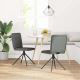 Dining Chairs 2 pcs Dark Grey Fabric - Front View