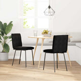 Dining Chairs 2 pcs Black Velvet - Front View