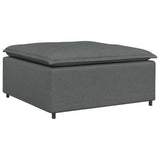 Modular Sofa with Footstool and Cushions Dark Grey - 45-Degree Angle