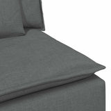 Modular Sofa with Footstool and Cushions Dark Grey - Extra Image