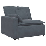 Modular Sofa with Footstool and Cushions Dark Grey - Side View