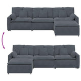 Modular Sofa with Footstool and Cushions Dark Grey - Extra Image