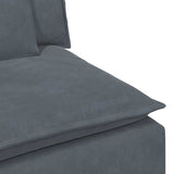 Modular Sofa with Footstool and Cushions Dark Grey - Extra Image