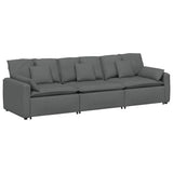 Modular Sofa with Cushions Dark Grey - Front View