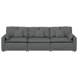 Modular Sofa with Cushions Dark Grey