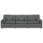 Modular Sofa with Cushions Dark Grey