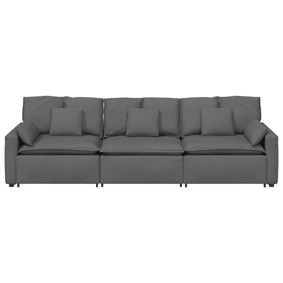 Modular Sofa with Cushions Dark Grey