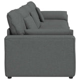 Modular Sofa with Cushions Dark Grey - Rear View