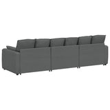 Modular Sofa with Cushions Dark Grey - Close-Up Angle
