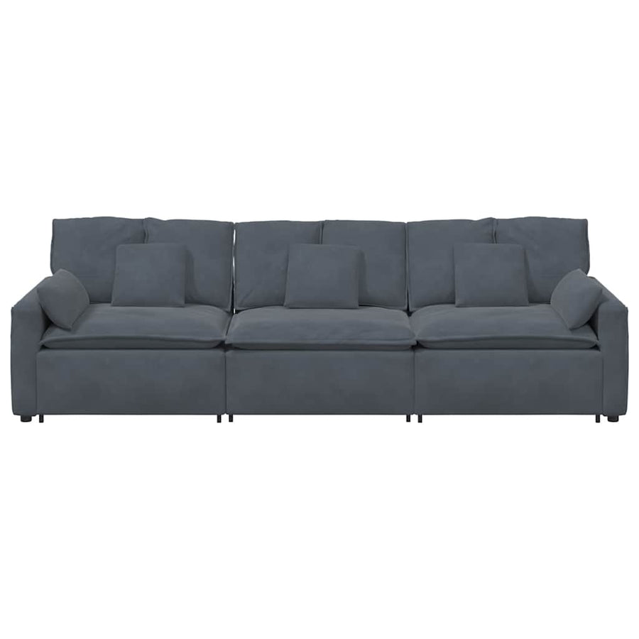 Modular Sofa with Cushions Dark Grey