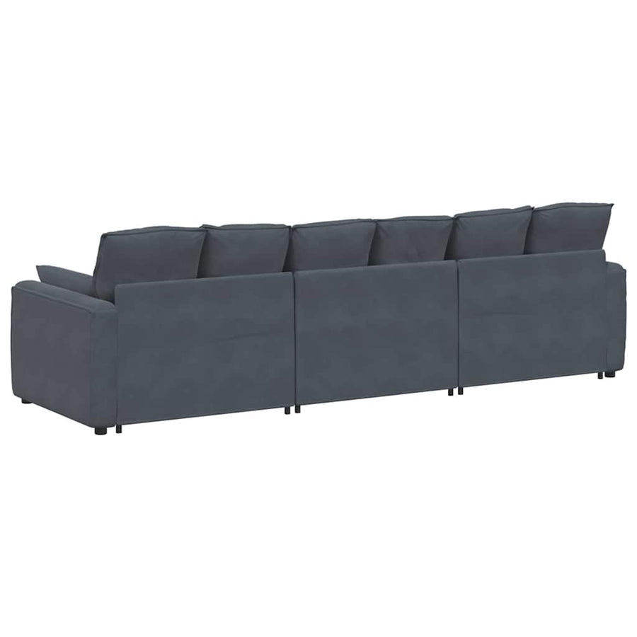 Modular Sofa with Cushions Dark Grey