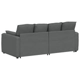 Modular Sofa with Cushions Dark Grey - Rear View